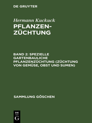 cover image of Spezielle gartenbauliche Pflanzenzüchtung (Züchtung von Gemüse, Obst und Sumen)